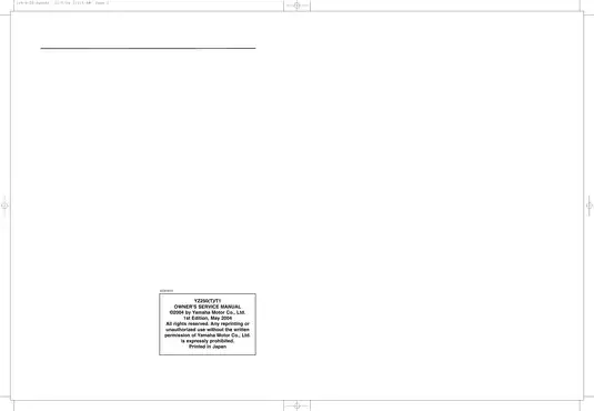 Yamaha YZ250 Owner’s Service Manual (2004 Edition) Preview image 2