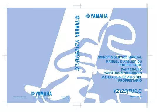 Yamaha YZ125 Owner's Service Manual (2002)