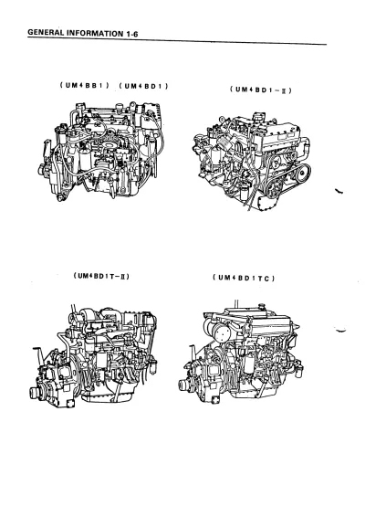 Preview: Isuzu UM4BB1, UM4BD1, UM4BD1-II, UM4BDIT, UM4BDIT-II, and UM4BD1TC Marine Diesel Engine 1987 OEM Workshop Manual (P/N IM-WE-4BD1-001)