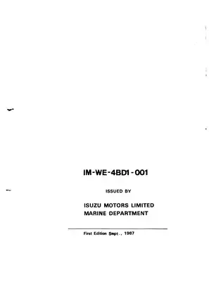 Isuzu Marine Diesel Engine UM4B Series Workshop Manual (1987 Edition)