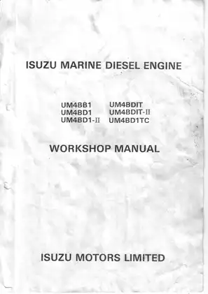 Isuzu Marine Diesel Engine UM4B Series Workshop Manual (1987 Edition) Preview image 2