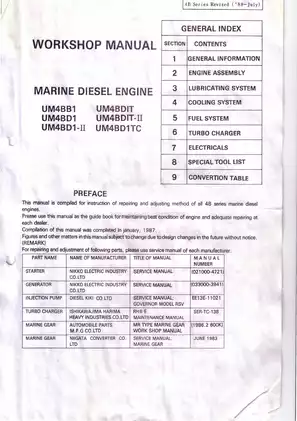 Isuzu Marine 4BB1, 4BD1, 4BD1-II, 4BDIT, BDIT-II, 4BD1TC diesel engine manual Preview image 4