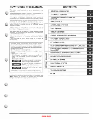 Honda CRF250R 2004-2009 Service Manual and Repair Guides Preview image 3
