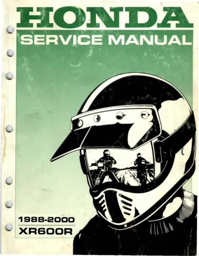 Preview: 1988–2000 Honda XR600R Service & Repair Manual (P/N 61MN111)