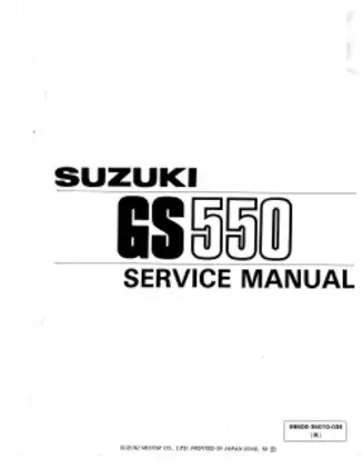 Suzuki GS550E Service Manual - Complete Repair & Maintenance Guide Preview image 2