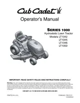 Cub Cadet LT 1042, LT 1045, LT 1046, and LT 1050 Hydrostatic Lawn Tractor 2004 Factory Service & Maintenance Manual (P/N 769-01514) – preview page 1