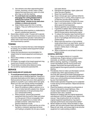 Cub Cadet LT1042, LT1045, LT1046, LT1050 lawn tractor operator´s manual Preview image 5