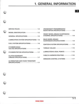 Honda CRF50F 2004-2012 Service Manual and Repair Guide Preview image 5
