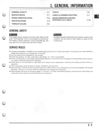 Comprehensive Honda Motorcycle Service Manual (1986 Model) Preview image 3