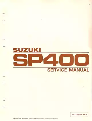 1980 Suzuki SP 400 service manual Preview image 1