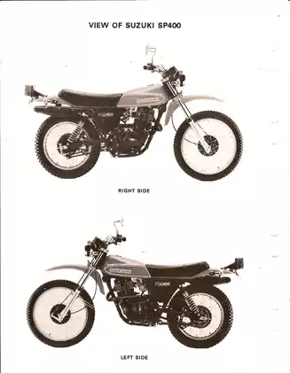 Comprehensive Service Manual for Suzuki SP400 Motorcycle Preview image 2