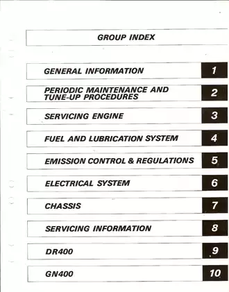 Comprehensive Service Manual for Suzuki SP400 Motorcycle Preview image 4