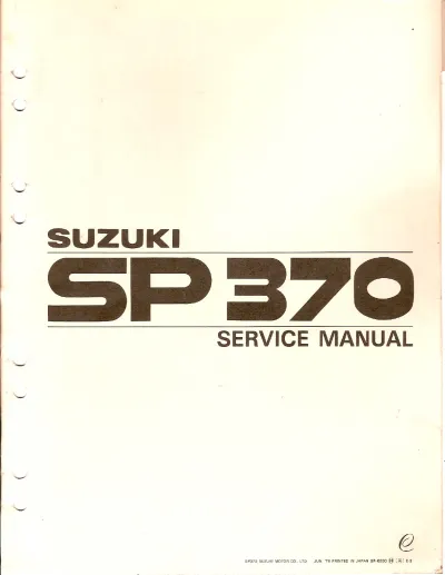 Preview: 1978 Suzuki SP370 Factory Service Manual (P/N SR-6500)