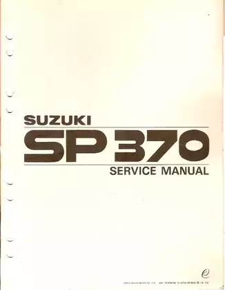 Comprehensive Service Manual for Suzuki SP370 Motorcycle (1978) Preview image 1