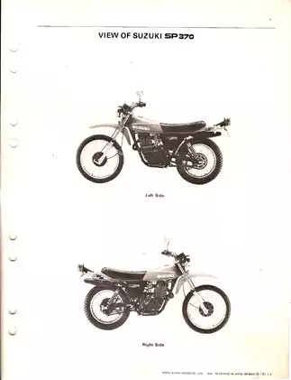 Comprehensive Service Manual for Suzuki SP370 Motorcycle (1978) Preview image 3