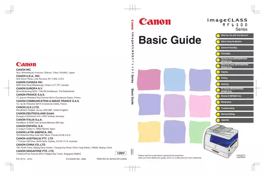 Canon imageCLASS MF6500 printer manual Preview image 1