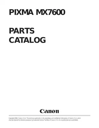 Canon Pixma MX7600 all-in-one inkjet printer service guide