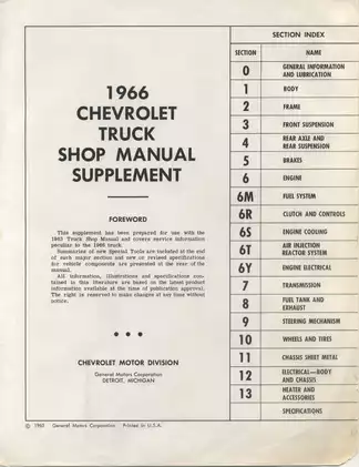1960-1966 Chevrolet C, K, C/K truck shop manual Preview image 2