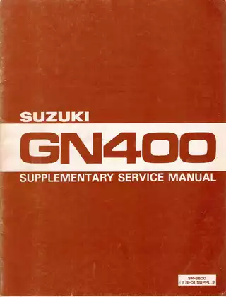 Suzuki GN400 service manual Preview image 1