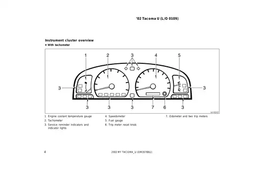 2002 Toyota Tacoma owners manual Preview image 4