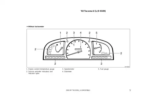 2002 Toyota Tacoma owners manual Preview image 5