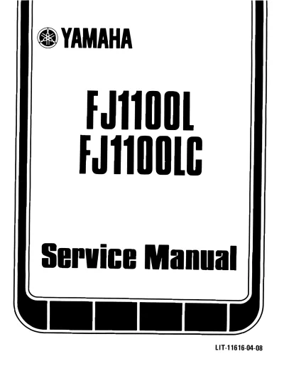 Preview: 1984–1989 Yamaha FJ1100L / FJ1100LC Factory Service Manual (P/N LIT-11616-04–08)