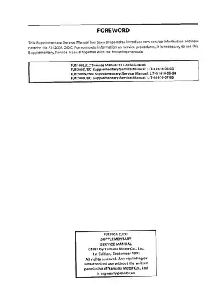 1991-1996 Yamaha FJ1200 service manual Preview image 3