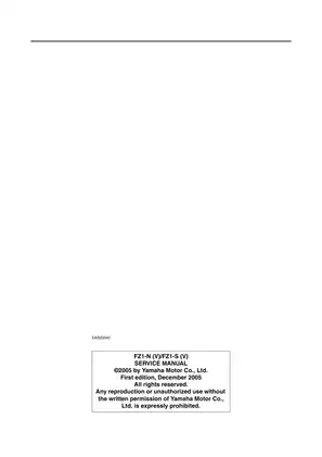 Yamaha FZ1-N/S (2006) Motorcycle Service Manual Preview image 2