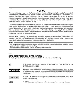 Yamaha YZF-R6T/R6TC Supplementary Service Manual (2004 Edition) Preview image 3