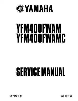 Yamaha YFM400FWAM/YFM400FWAMC Service Manual (1999 Edition) Preview image 2