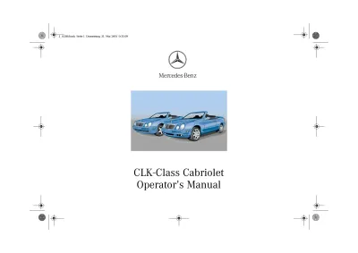 2002 Mercedes-Benz CLK 320, CLK 430, and CLK 55 AMG Cabriolet Operator's Manual (P/N 208 584 29 83)