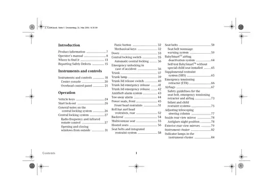 Mercedes-Benz CLK-Class Cabriolet Operator’s Manual (CLK 320, CLK 430, CLK 55 AMG) Preview image 4