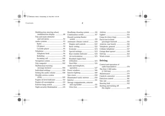 Mercedes-Benz CLK-Class Cabriolet Operator’s Manual (CLK 320, CLK 430, CLK 55 AMG) Preview image 5