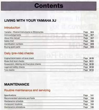 Yamaha XJ600S & XJ600N Service and Repair Manual (1992-1999) Preview image 3