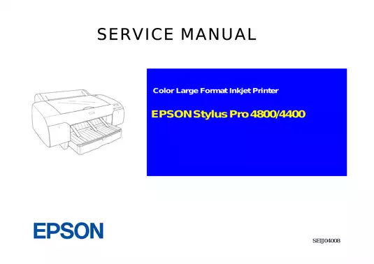 Epson Stylus Pro 4800, 4400 large format printer service manual Preview image 1