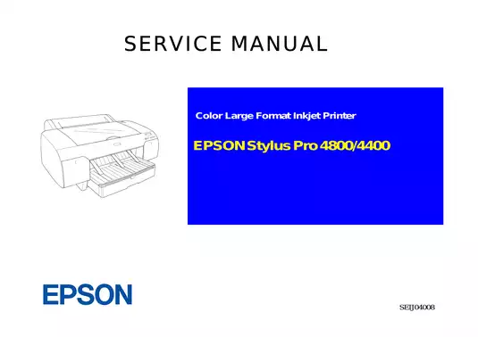 EPSON Stylus Pro 4800/4400 Service Manual | Comprehensive Guide for Your Printer Needs