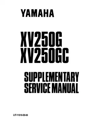 Yamaha XV250G/XV250GC Supplementary Service Manual (1994) Preview image 2