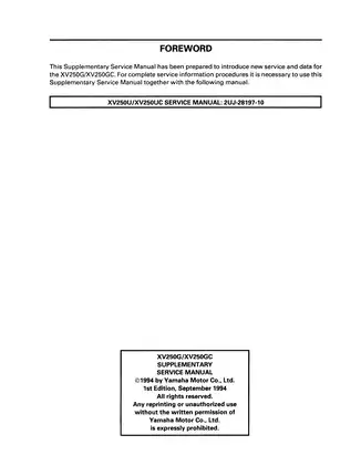 1989-2005 Yamaha Virago XV 250 service manual Preview image 3