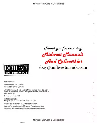 1995 Bombardier Sea-Doo Watercraft Shop Manual - Comprehensive Service Guide Preview image 3