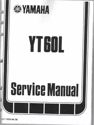 1984-1985 Yamaha Tri-Zinger, YT60L ATV service manual Preview image 2
