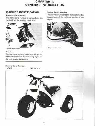 1984-1985 Yamaha Tri-Zinger, YT60L ATV service manual Preview image 5