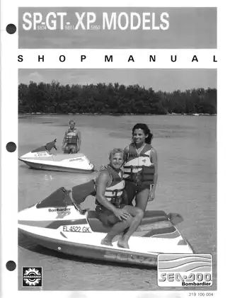 1991 BRP SP, GT, XP Sea-Doo shop manual Preview image 1