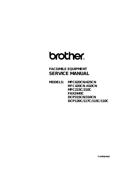 Preview: Brother MFC215C / CFR215C / MFC620CN Service Manual (P/N C4077-90960)