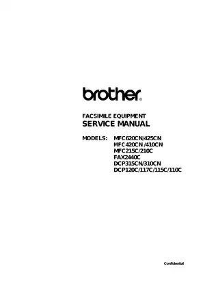 Brother DCP-110C, MFC-620CN, MFC-420CN, FAX-2440C service manual Preview image 1