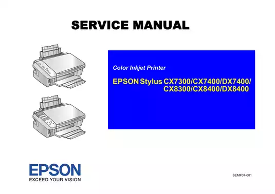 Epson Stylus CX7300, CX7400, DX7400, CX8300, CX8400, DX8400 service manual Preview image 1