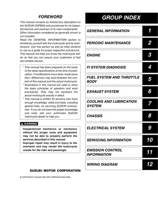 2006-2010 Suzuki GSR600 service manual Preview image 2