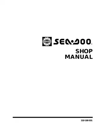 1996 Bombardier SP, SPX, SPI, GTS, GTI, XP, HX Sea-Doo shop manual Preview image 2