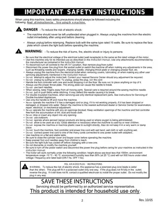 Euro Pro 101-854H serger sewing machine instruction manual Preview image 3