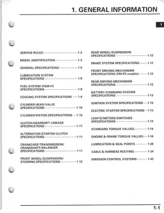 Honda TRX420 Rancher Service Manual (2007-2008) | Comprehensive Guide for Technicians Preview image 5