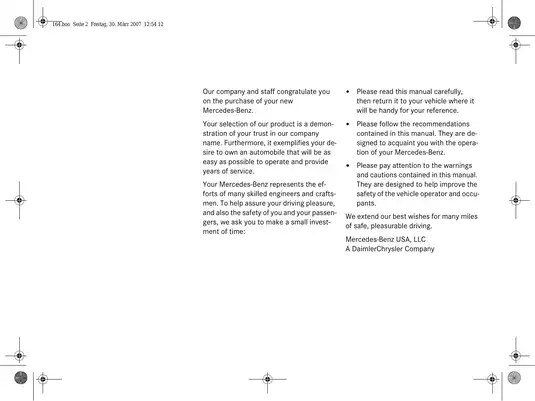 Mercedes-Benz GL-Class Operator's Manual (2008 Edition) - Comprehensive Guide for GL 320 CDI, GL 450, GL 550 Preview image 3